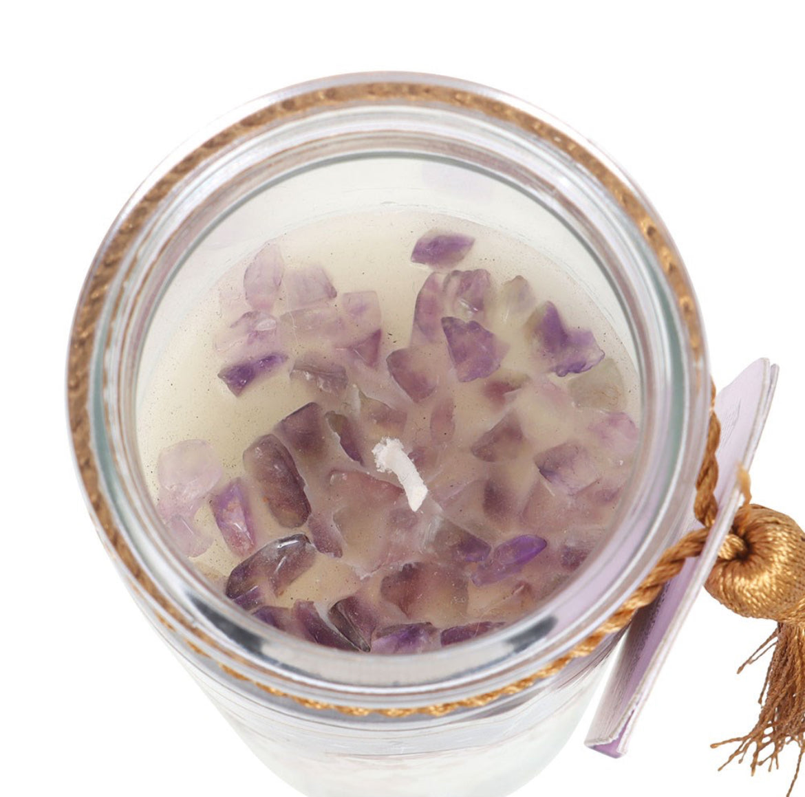 Candle: Selene Goddess Tube Candle With Amethyst Crystals