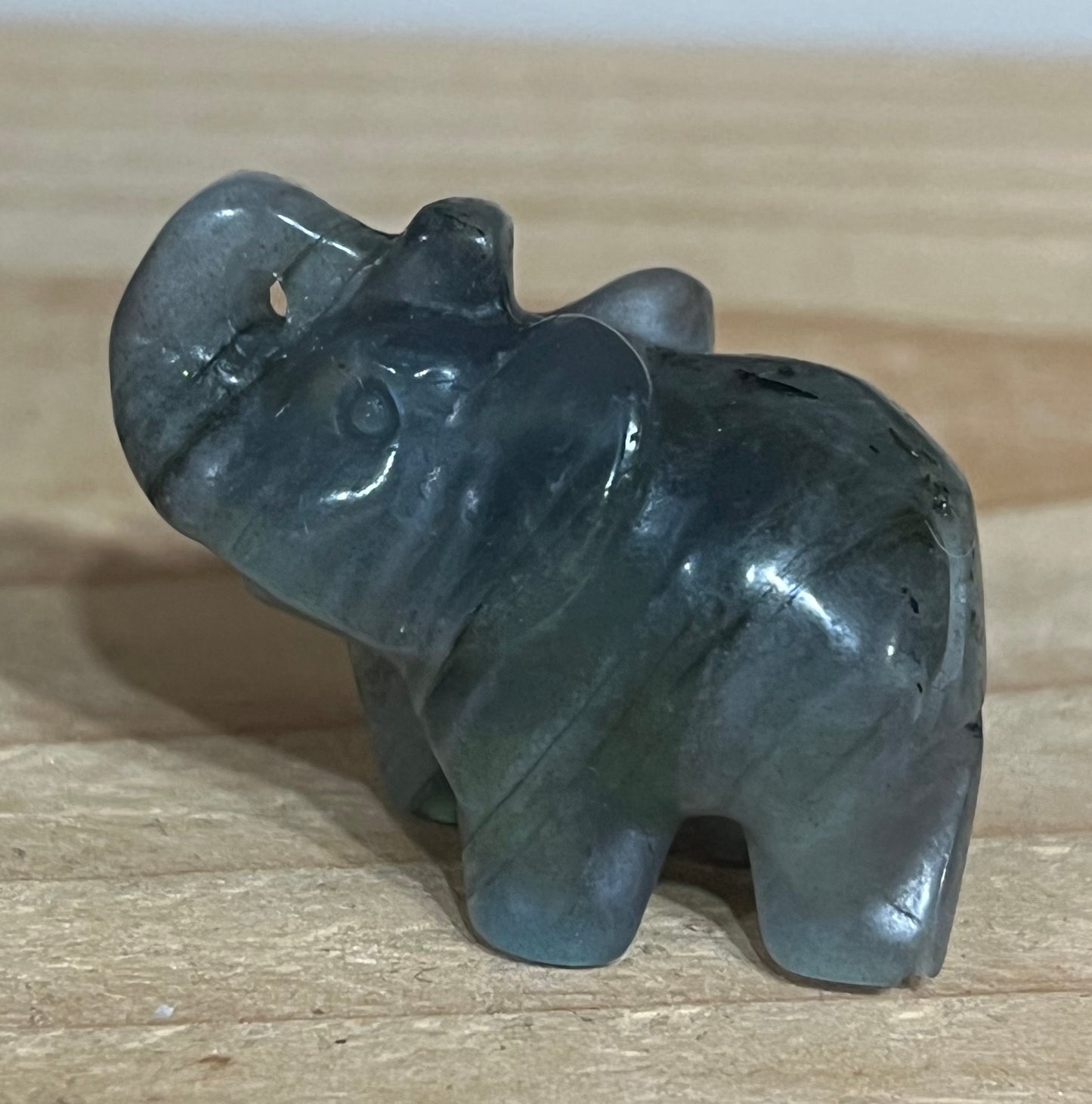 Labradorite Elephant Carving – Intuition & Strength