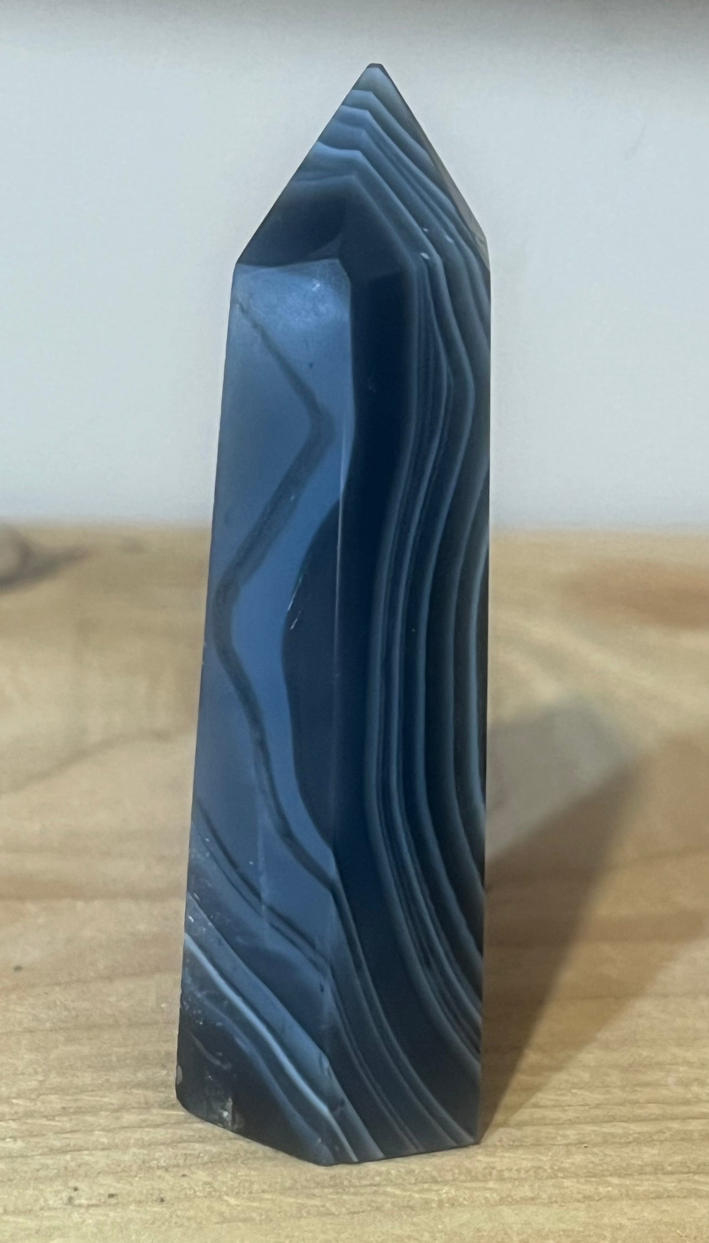 🖤 Black Banded Agate Tower | Protection, Grounding & Strength 🛡️