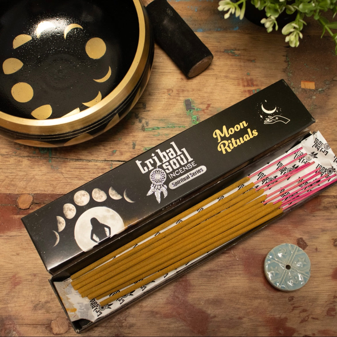 🌙 Tribal Soul Moon Rituals Incense Sticks with Holder 🌙