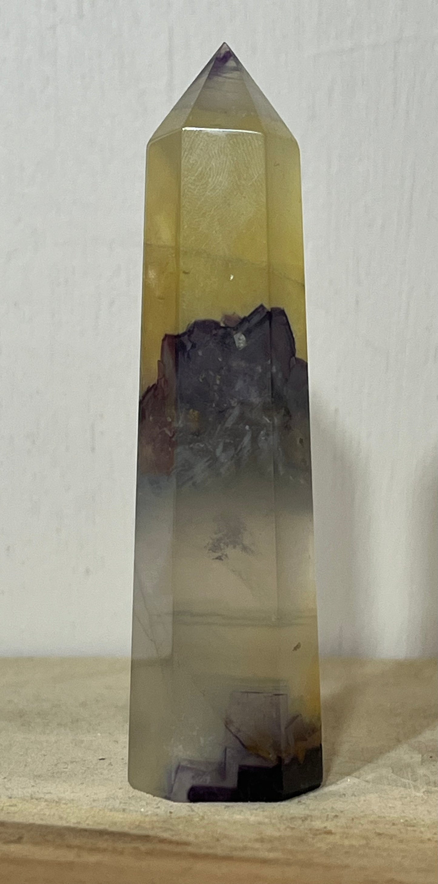 Yellow & Purple Fluorite Tower - Clarity, Balance & Higher Guidance