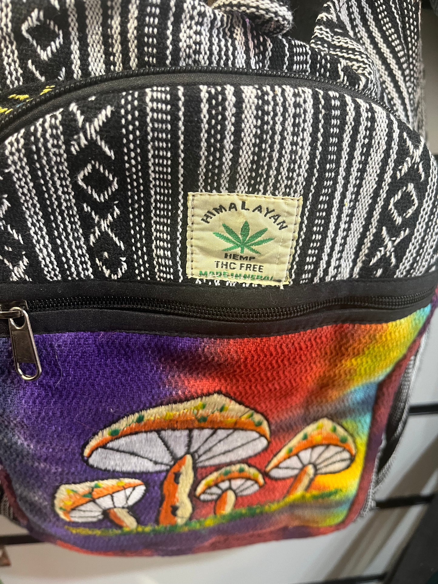 🌞Himalayan Hemp Sling Bag – Rainbow Mushroom