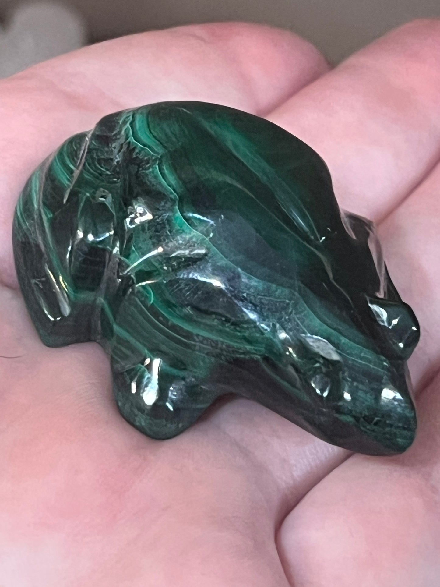 🐸 Malachite Frog Carving – Transformation, Luck & Emotional Balance