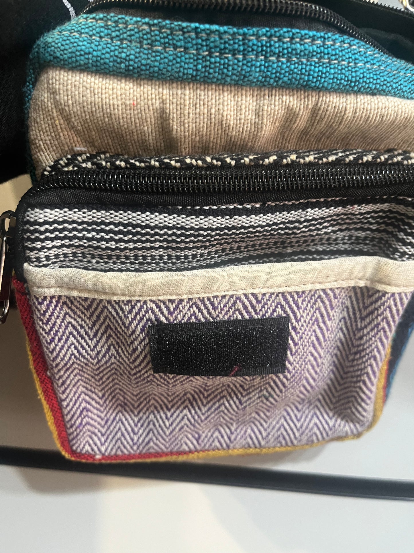 Himalayan Hemp Mini Sling Bag – Colourful Woven Pattern – £14.95