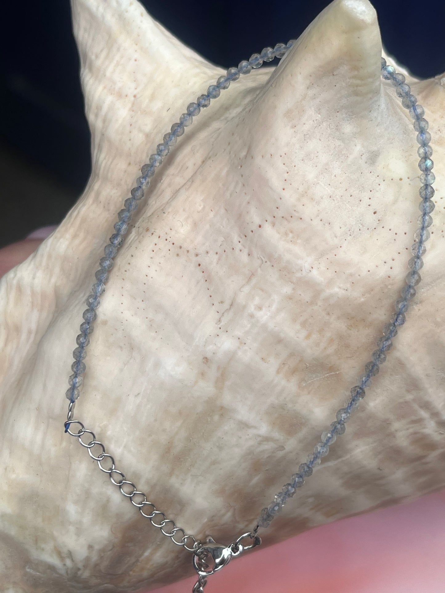 ✨ Labradorite Faceted Gemstone Anklet | Protection & Intuition