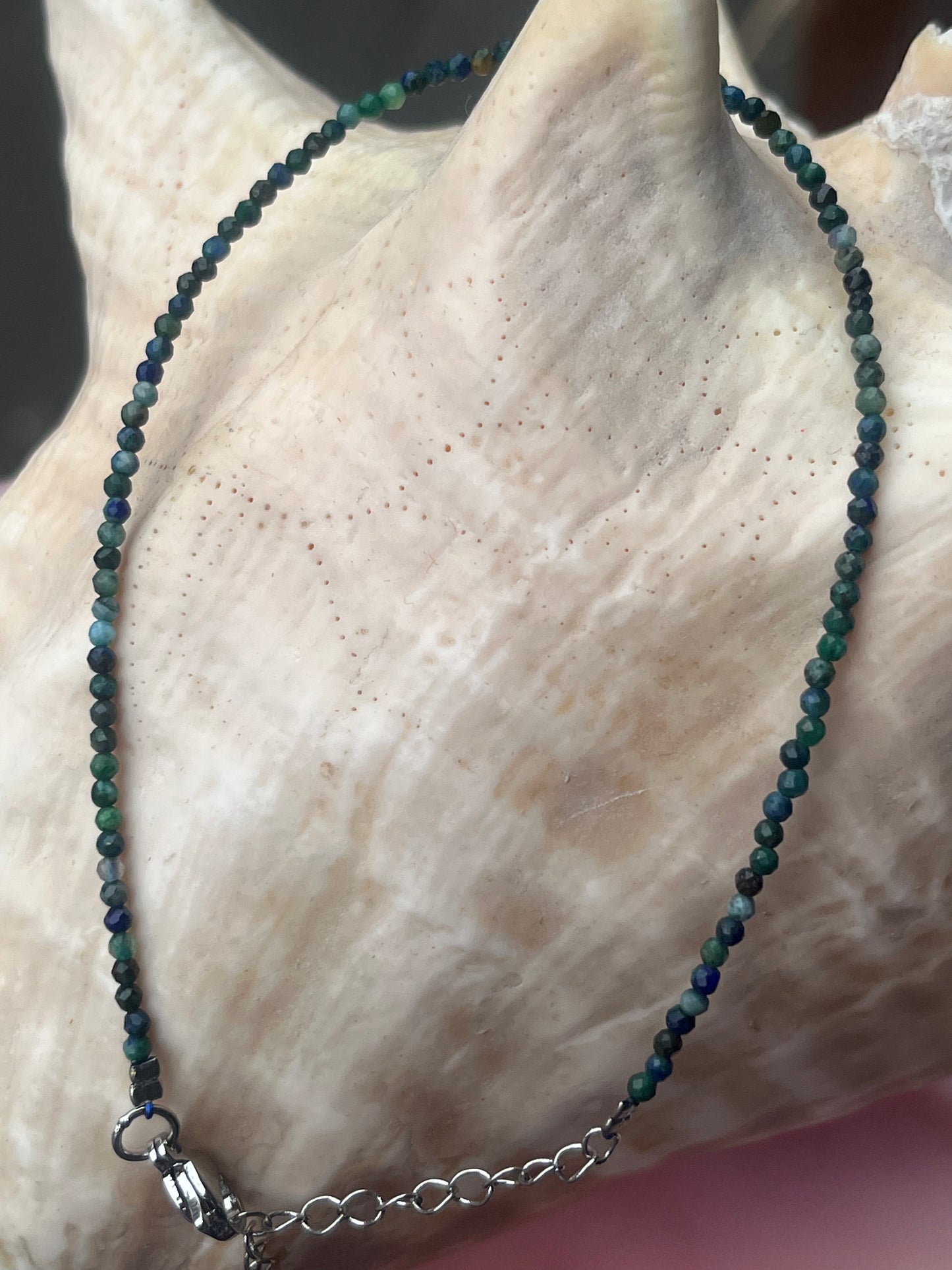 💙 Azurite Faceted Gemstone Anklet | Intuition, Insight & Inner Wisdom