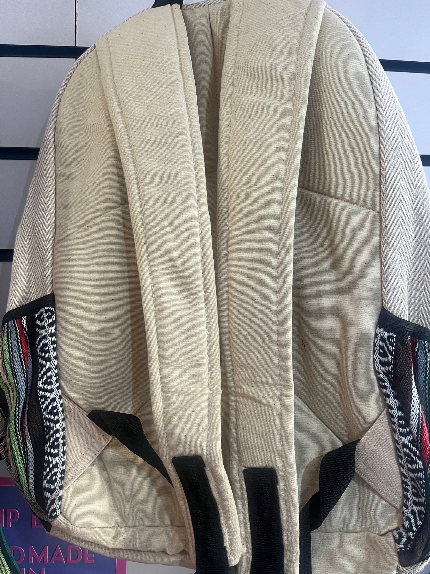 🎒 Handmade Hemp Multi-Pocket Backpack | Nepalese Boho Bag