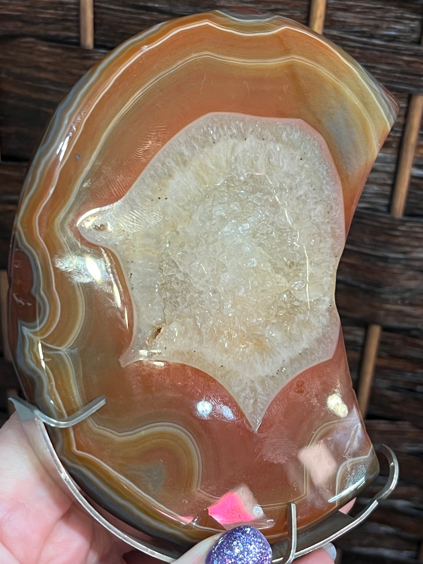 Moon on stand: Carnelian