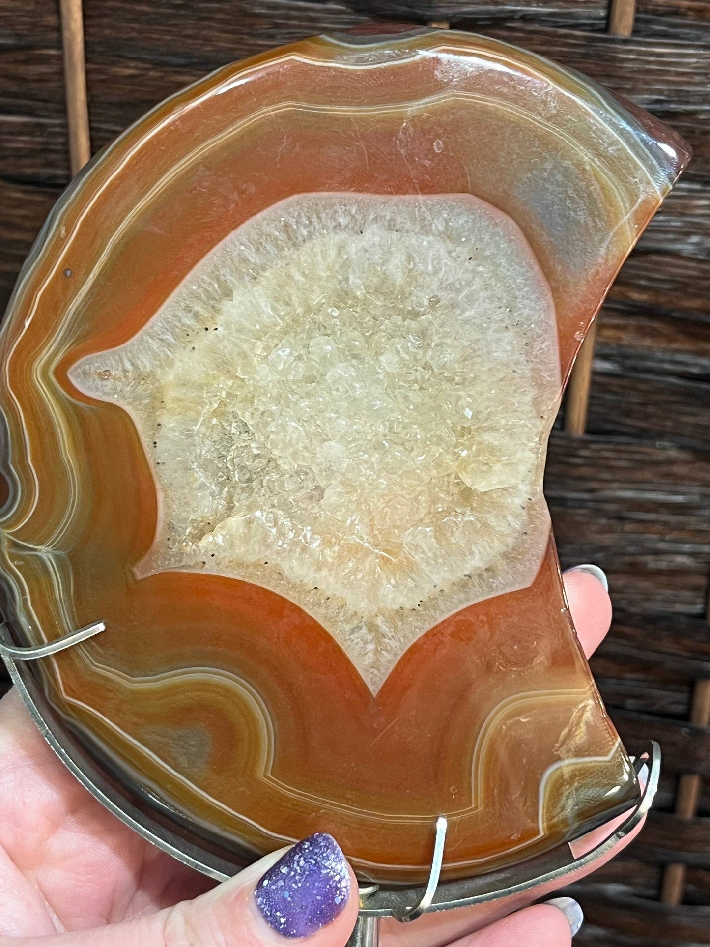 Moon on stand: Carnelian
