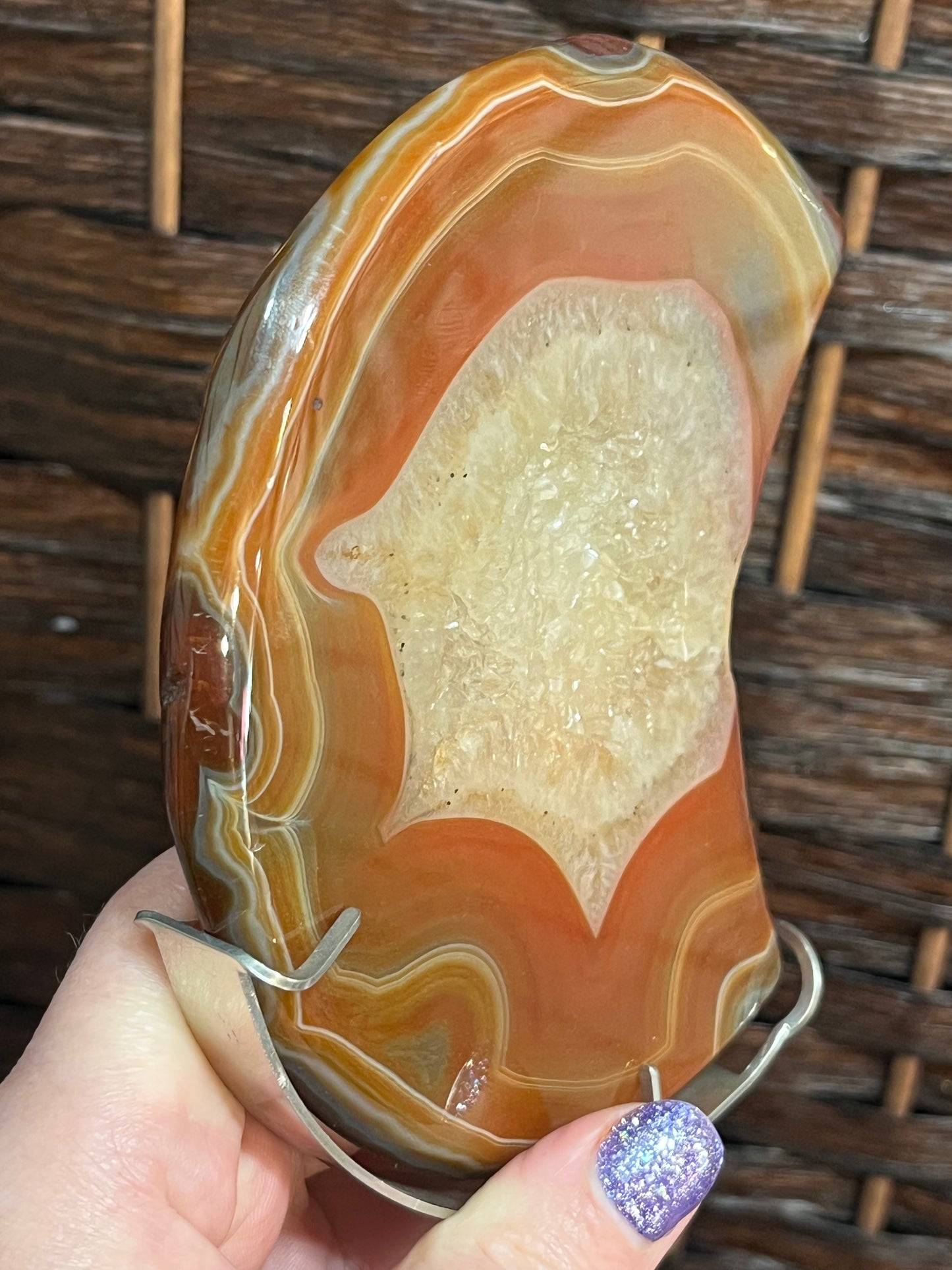 Moon on stand: Carnelian