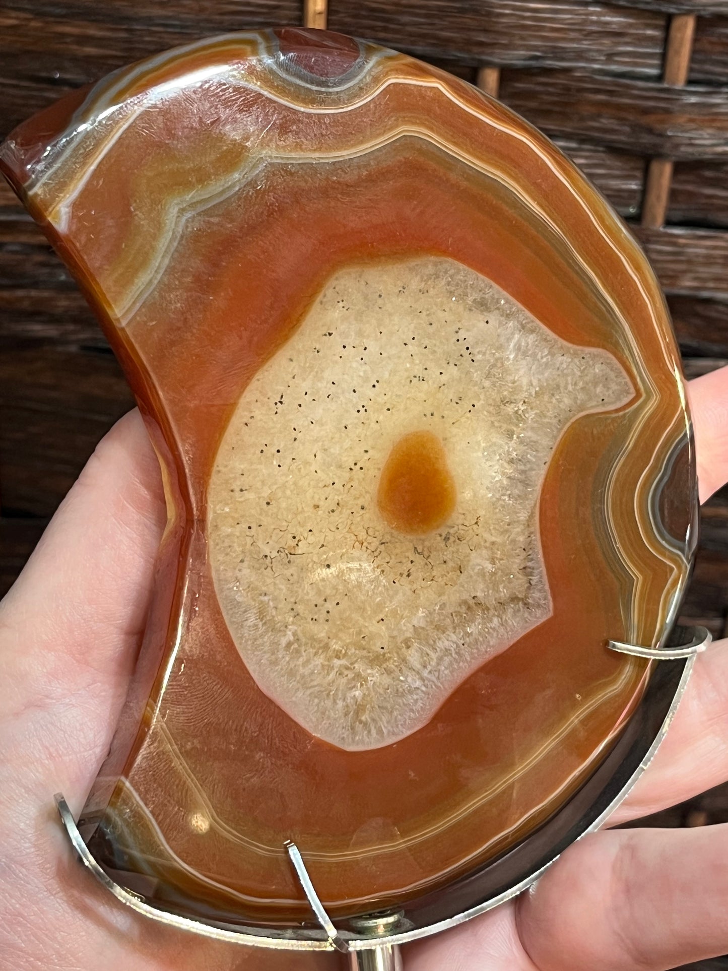 Moon on stand: Carnelian