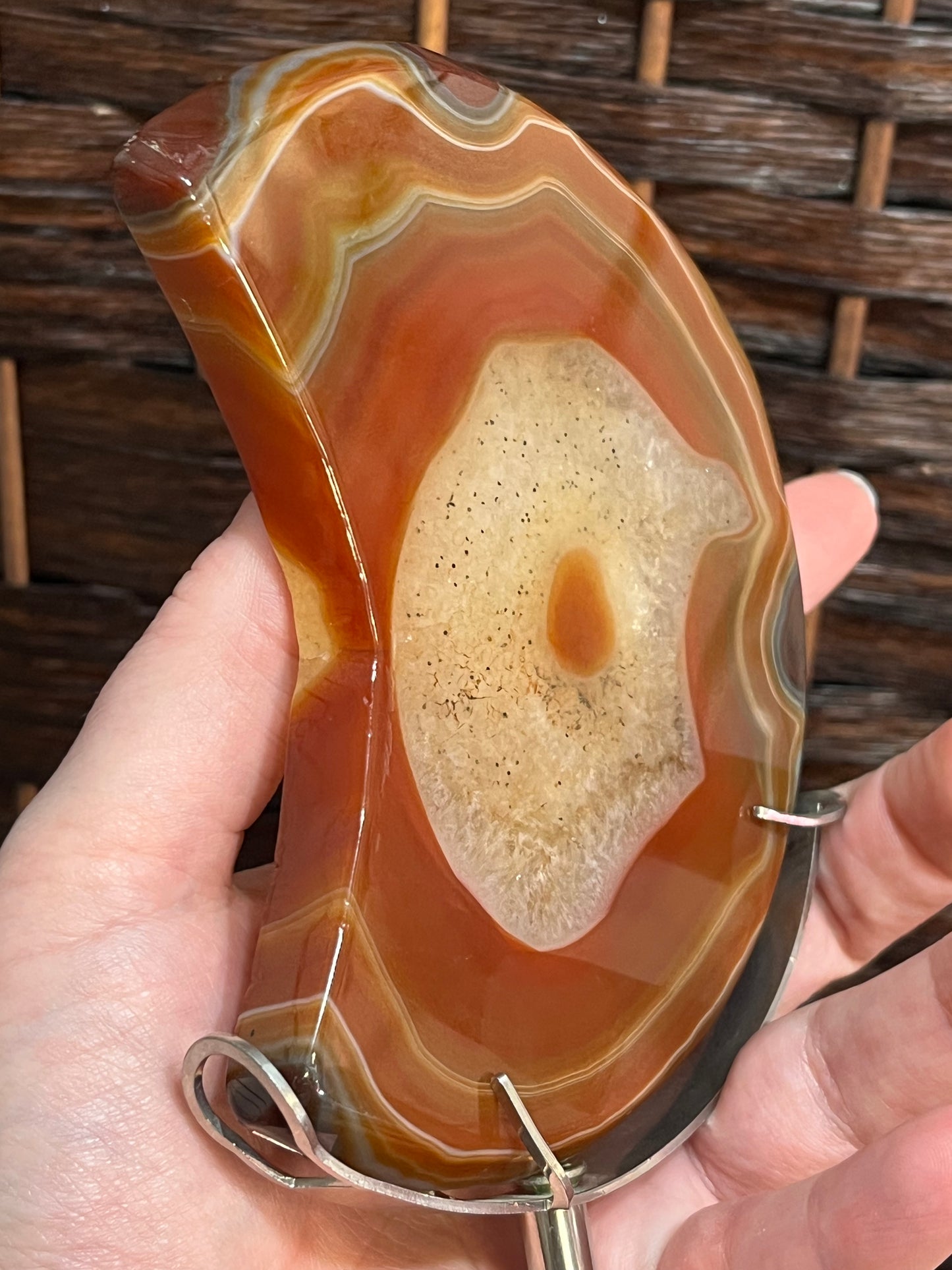 Moon on stand: Carnelian