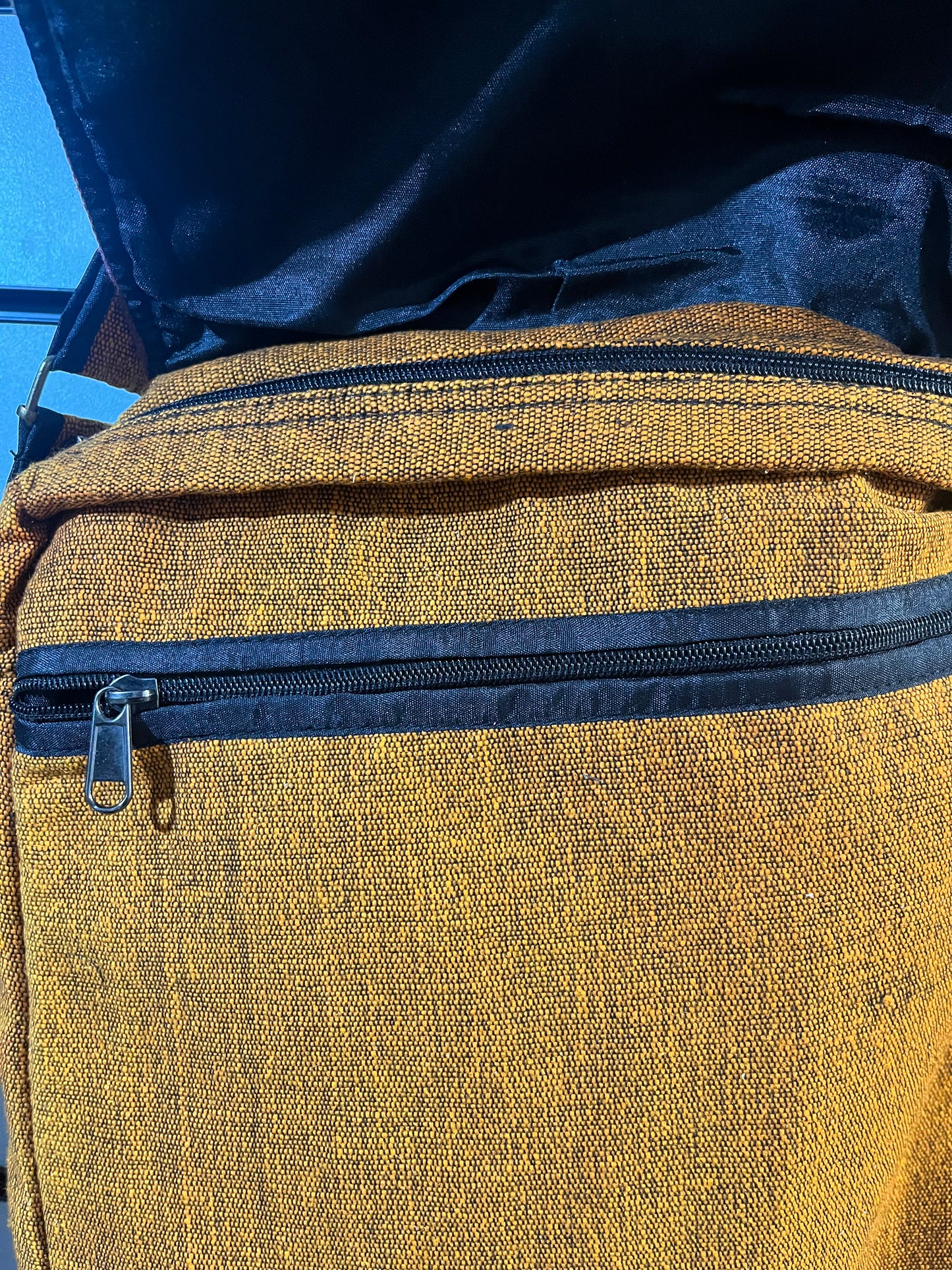 ☀️🔥 Handmade Himalayan Sun Embroidered Messenger Bag – Sunset Tones