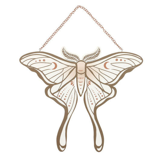 Luna moth hanging sign