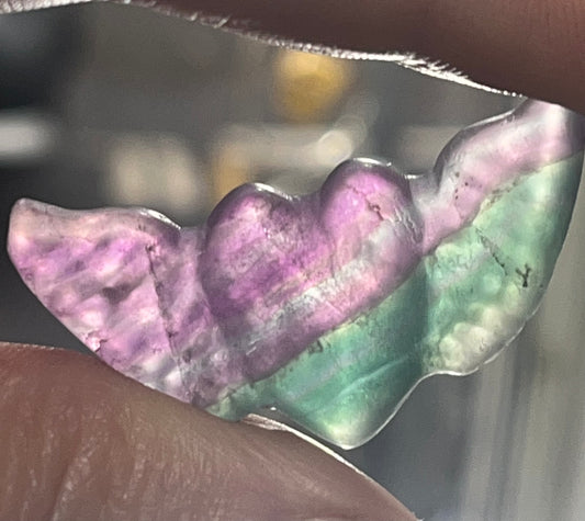 Heart angel wings: Fluorite