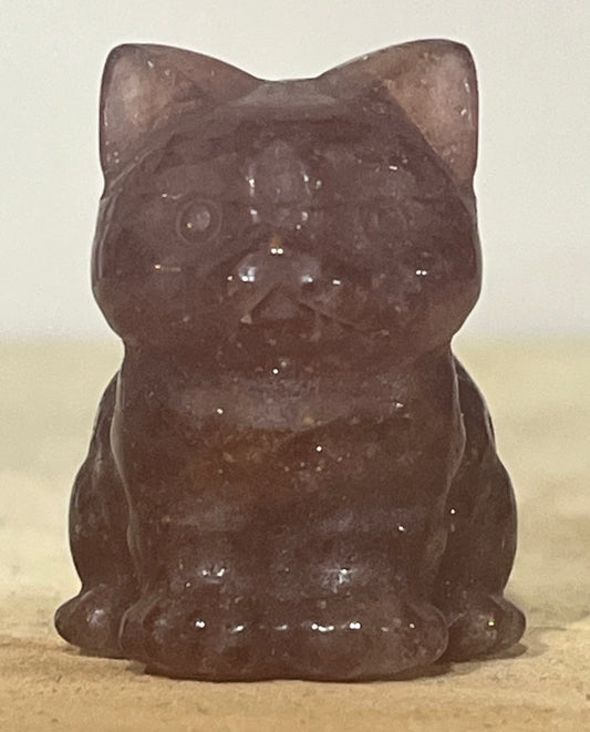 Strawberry Quartz Cat – Symbol of Love, Joy & Emotional Harmony