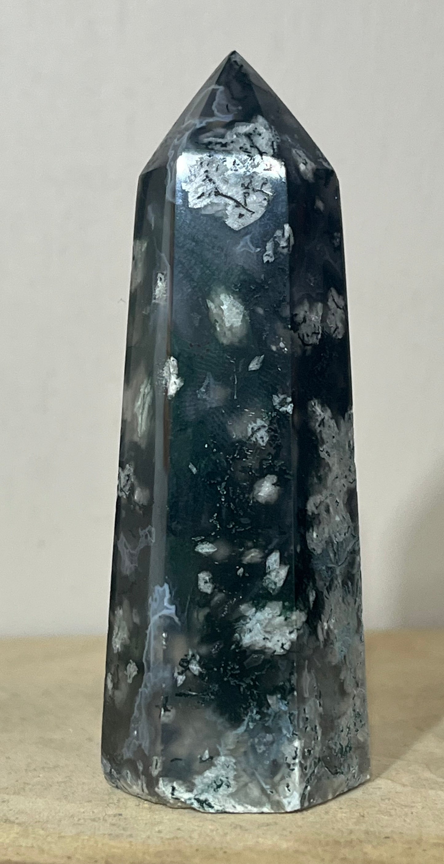 Moss Agate Point — Grounding • Heart Healing • Nature’s Calm