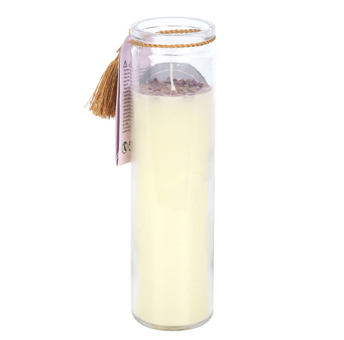 Candle: Selene Goddess Tube Candle With Amethyst Crystals