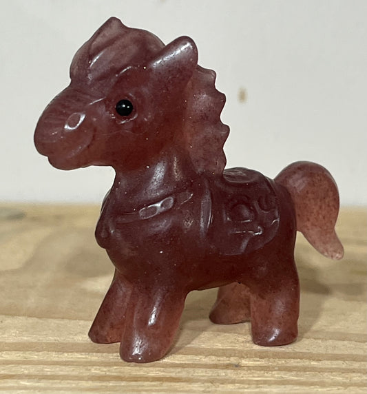 Strawberry Quartz Horse Carving – Love, Confidence & Forward Movement