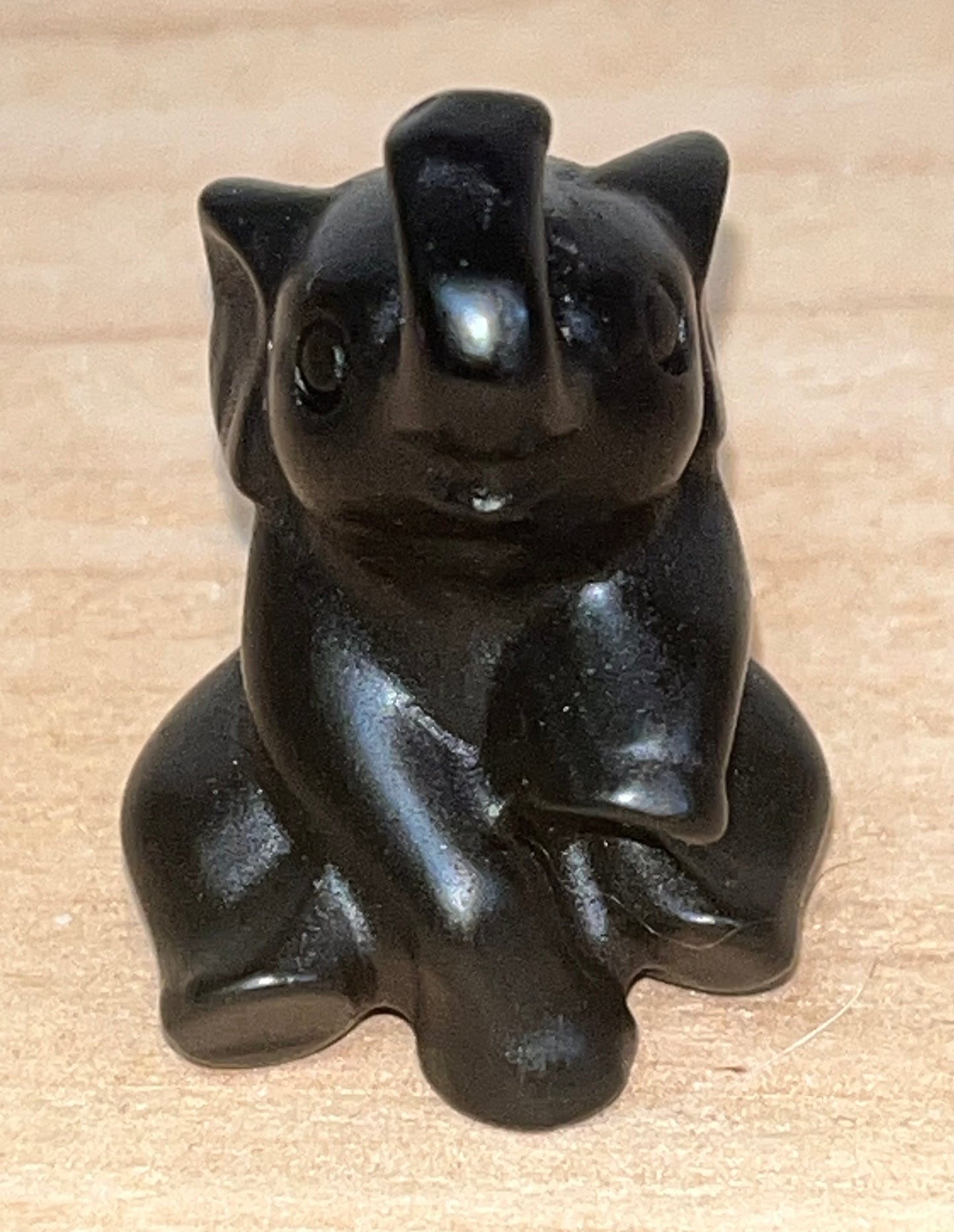 Elephant crystal carving: Obsidian