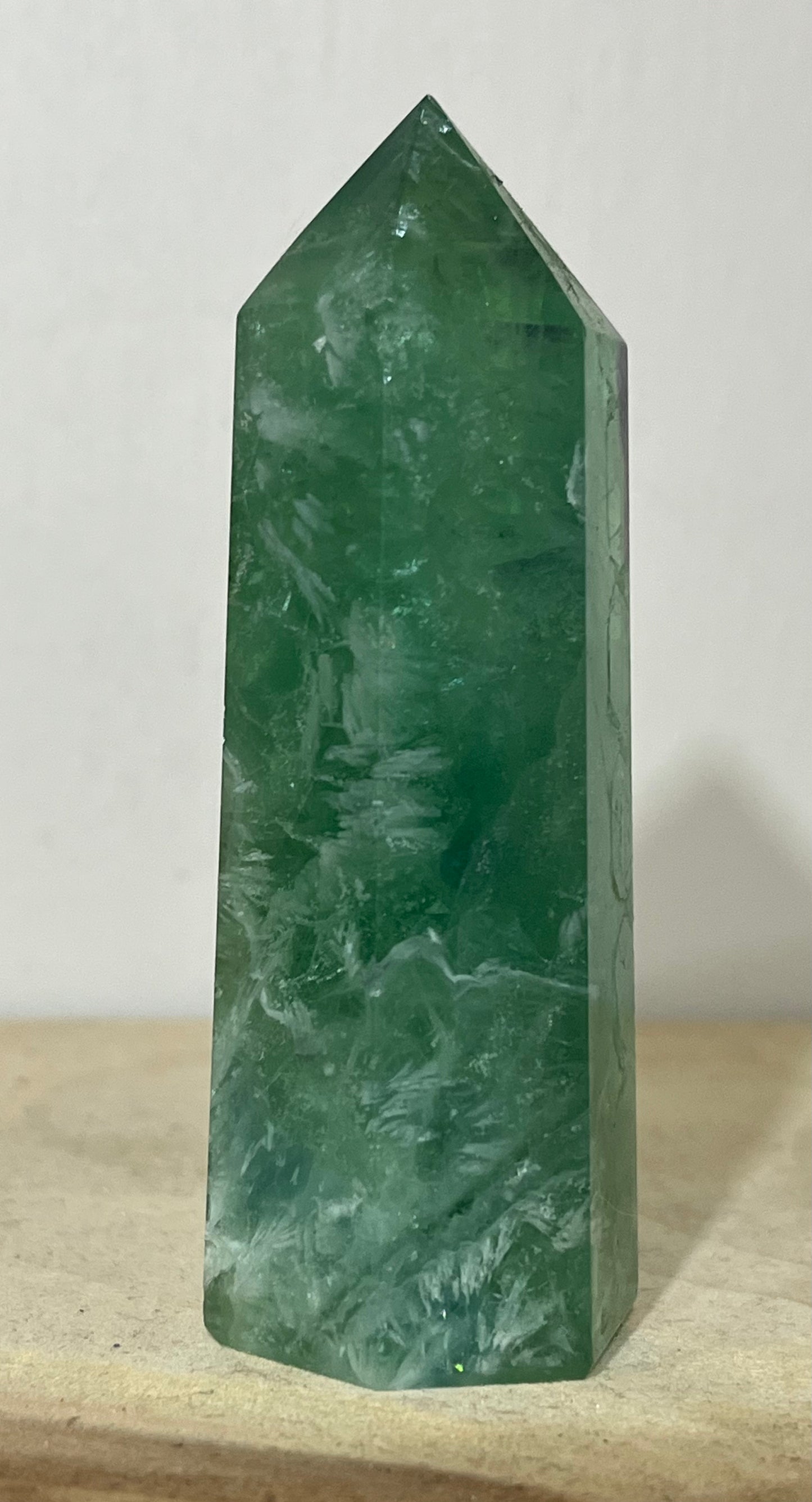 💚 Feather Fluorite Tower — Heart Healing with a Beautiful Natural Rainbow