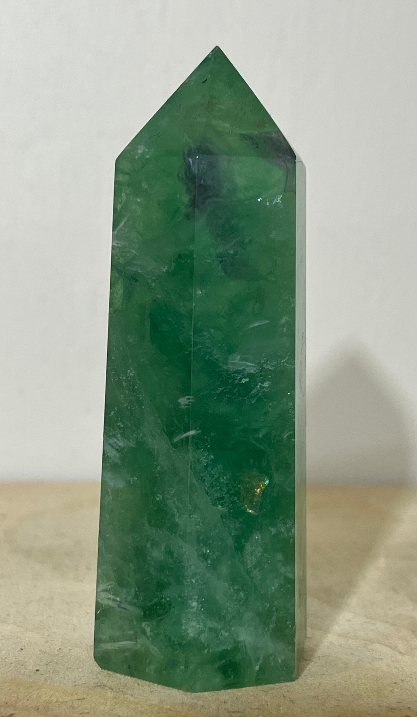 💚 Feather Fluorite Tower — Heart Healing with a Beautiful Natural Rainbow