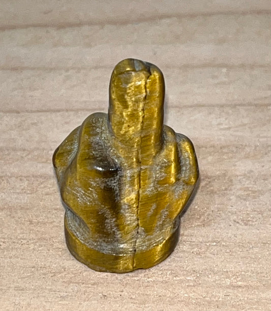 Middle finger: tiger eye