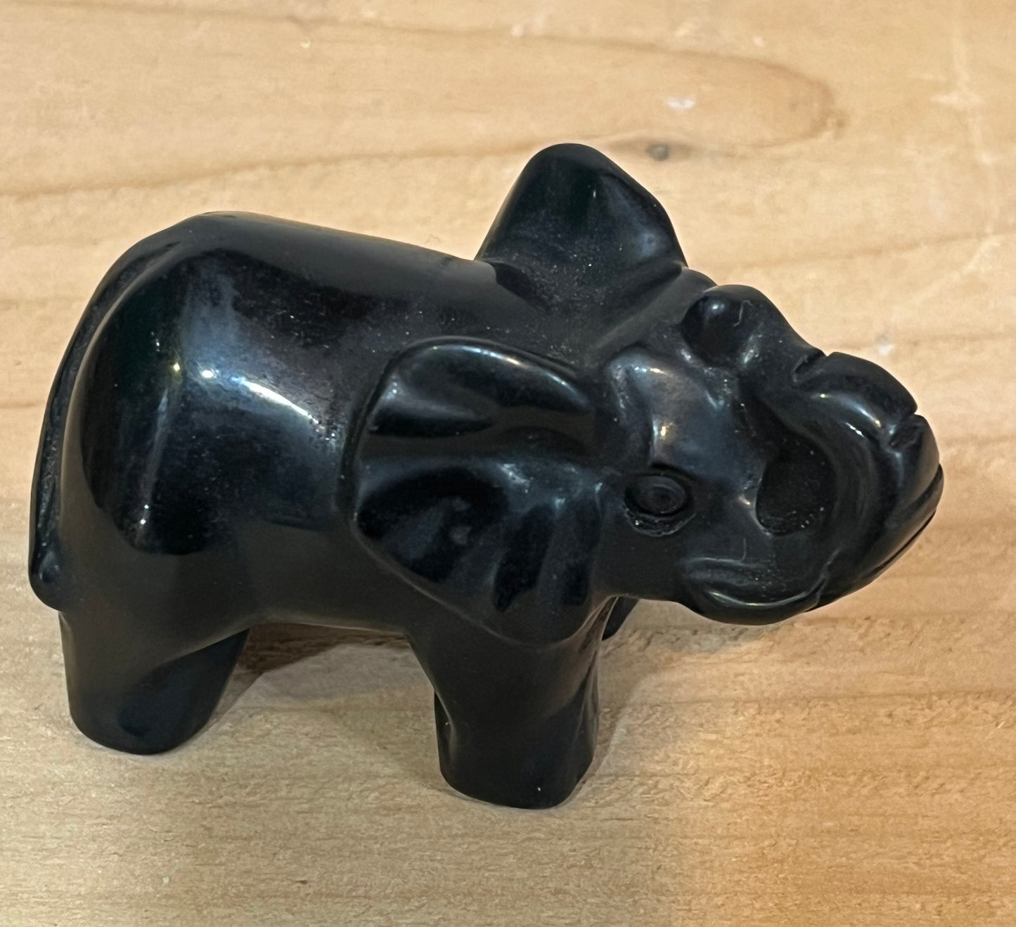 Obsidian crystal elephant