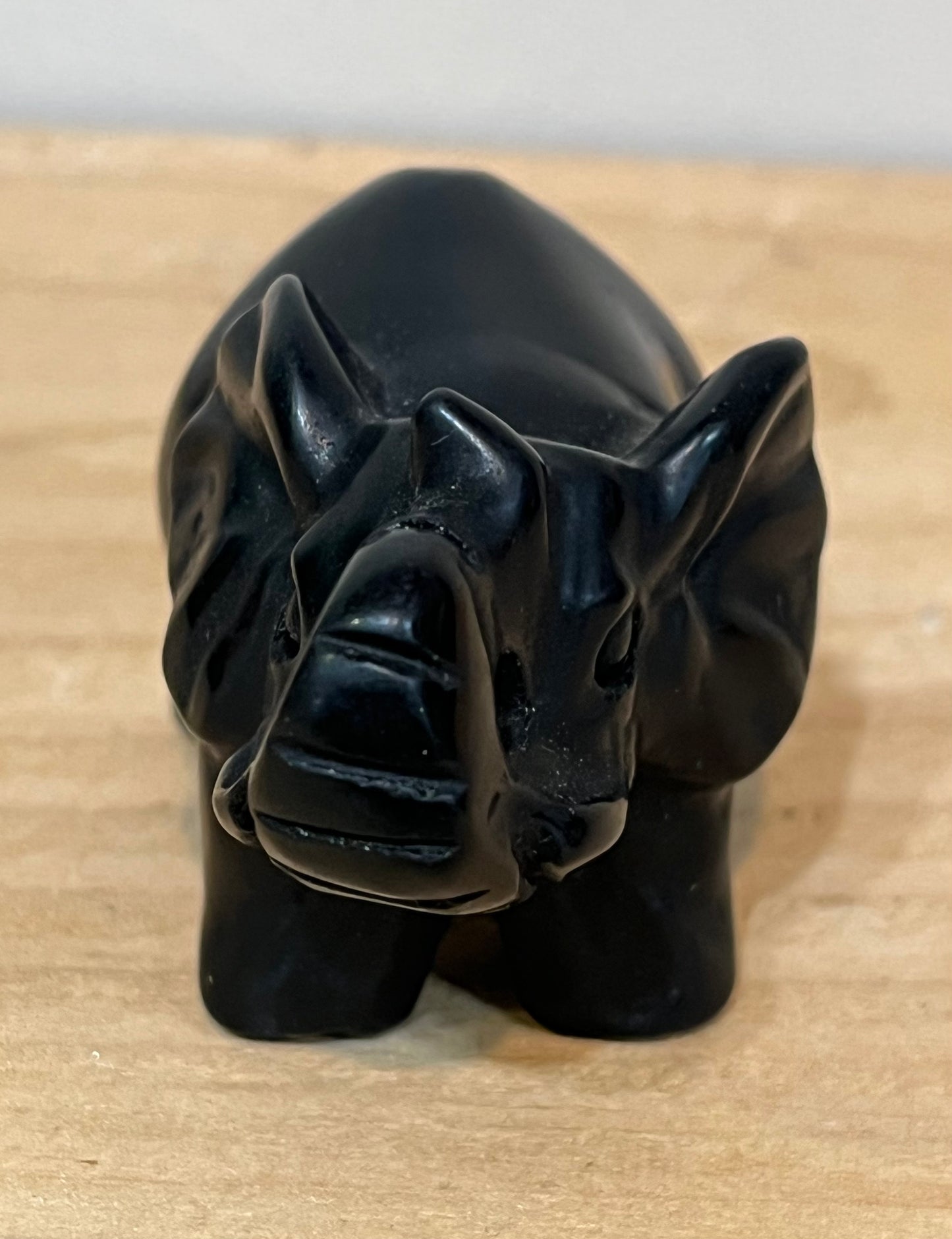 Obsidian crystal elephant