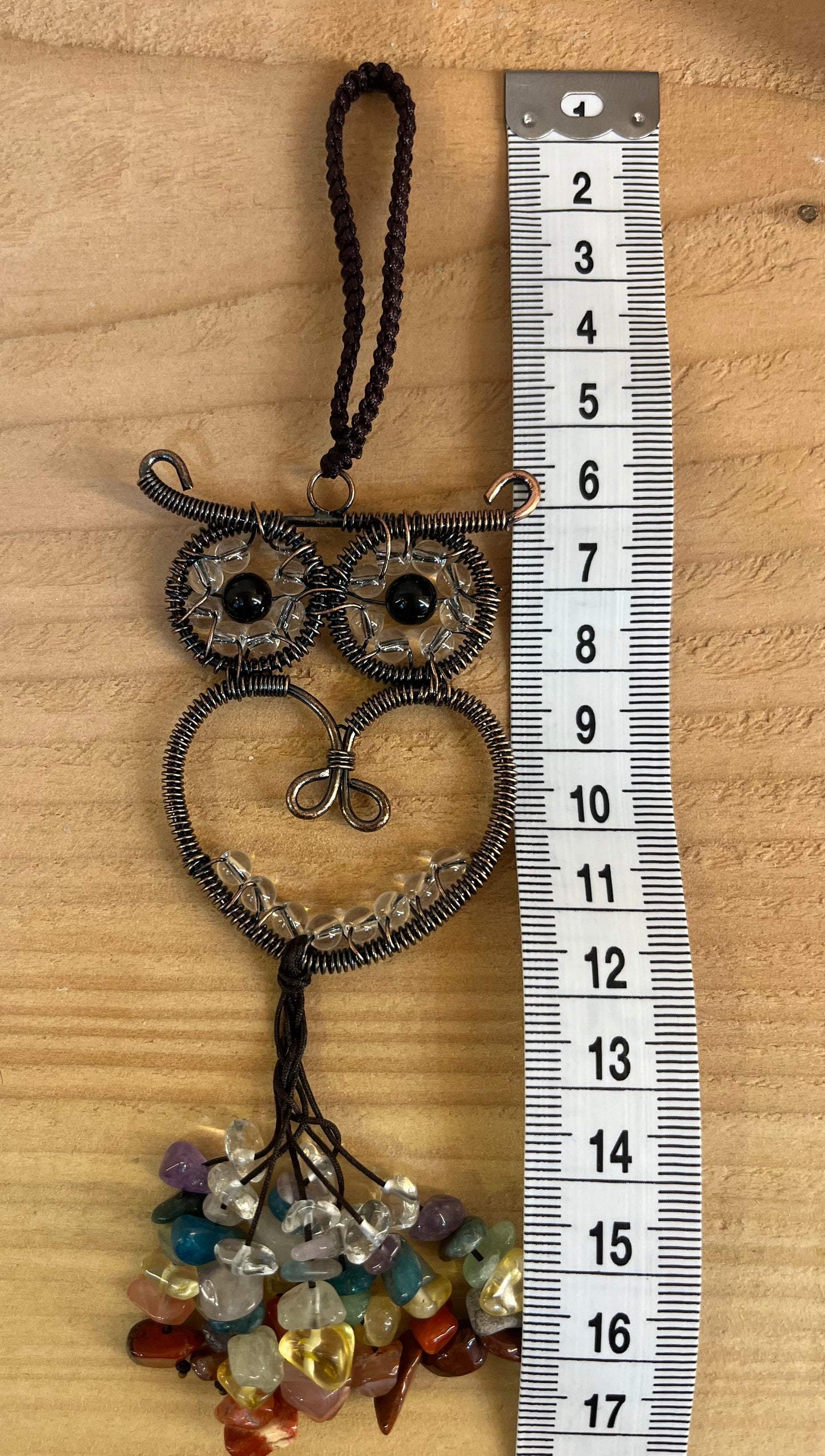 Hanging chakra owl