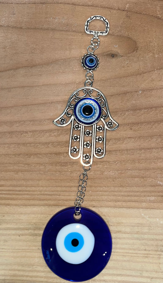 Hanging hamsa hand evil eye