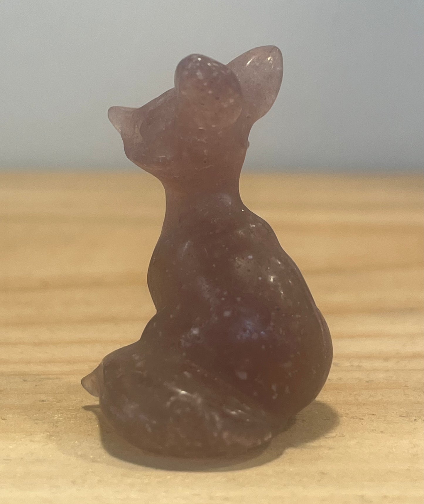 🦊 Strawberry Quartz Crystal Fox – Love • Joy • Harmony