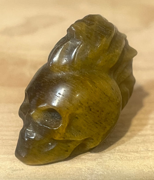 🐅 Tiger’s Eye Skull Carving | Protection, Confidence & Personal Power