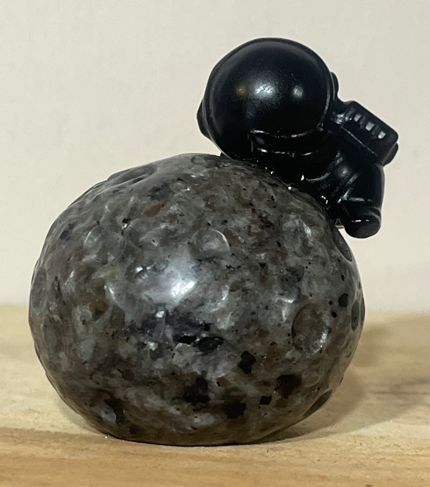 Yooperlite “Cosmic Protector” with Obsidian Astronaut