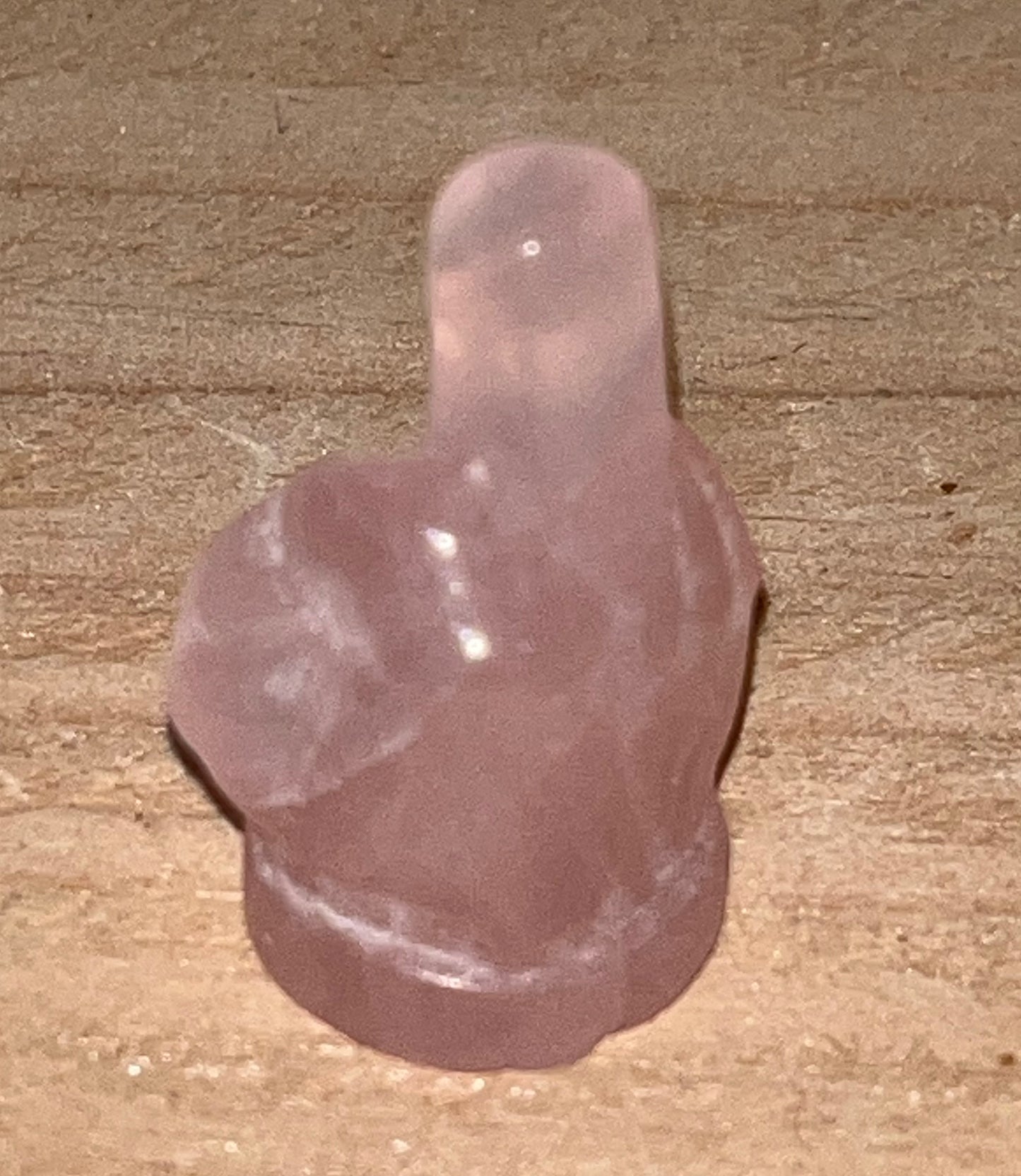 Middle finger: rose quartz