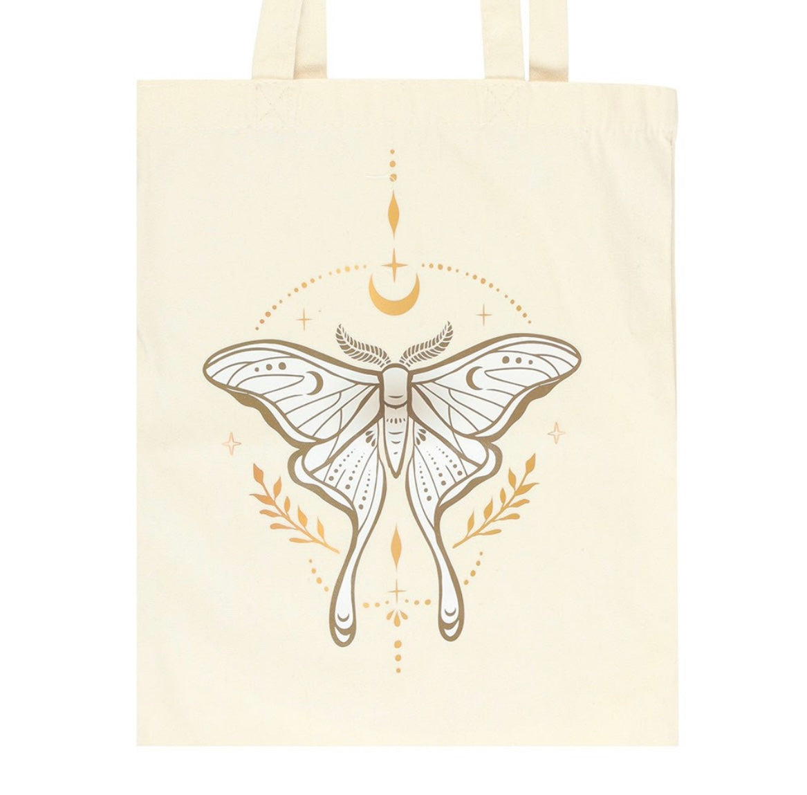 Light Luna moth polycotton tote bag