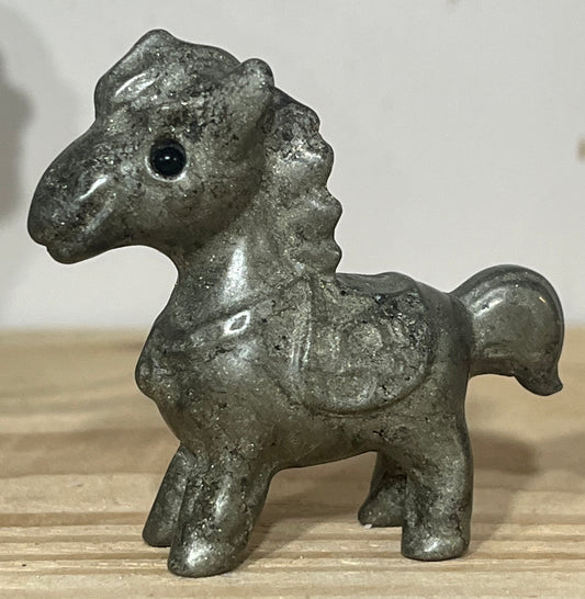 Pyrite Crystal Horse – Grounding Power & Success Energy
