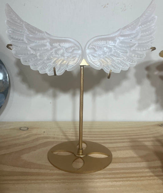 🪽Selenite Angel Wings on Gold Stand – Spiritual Home Décor