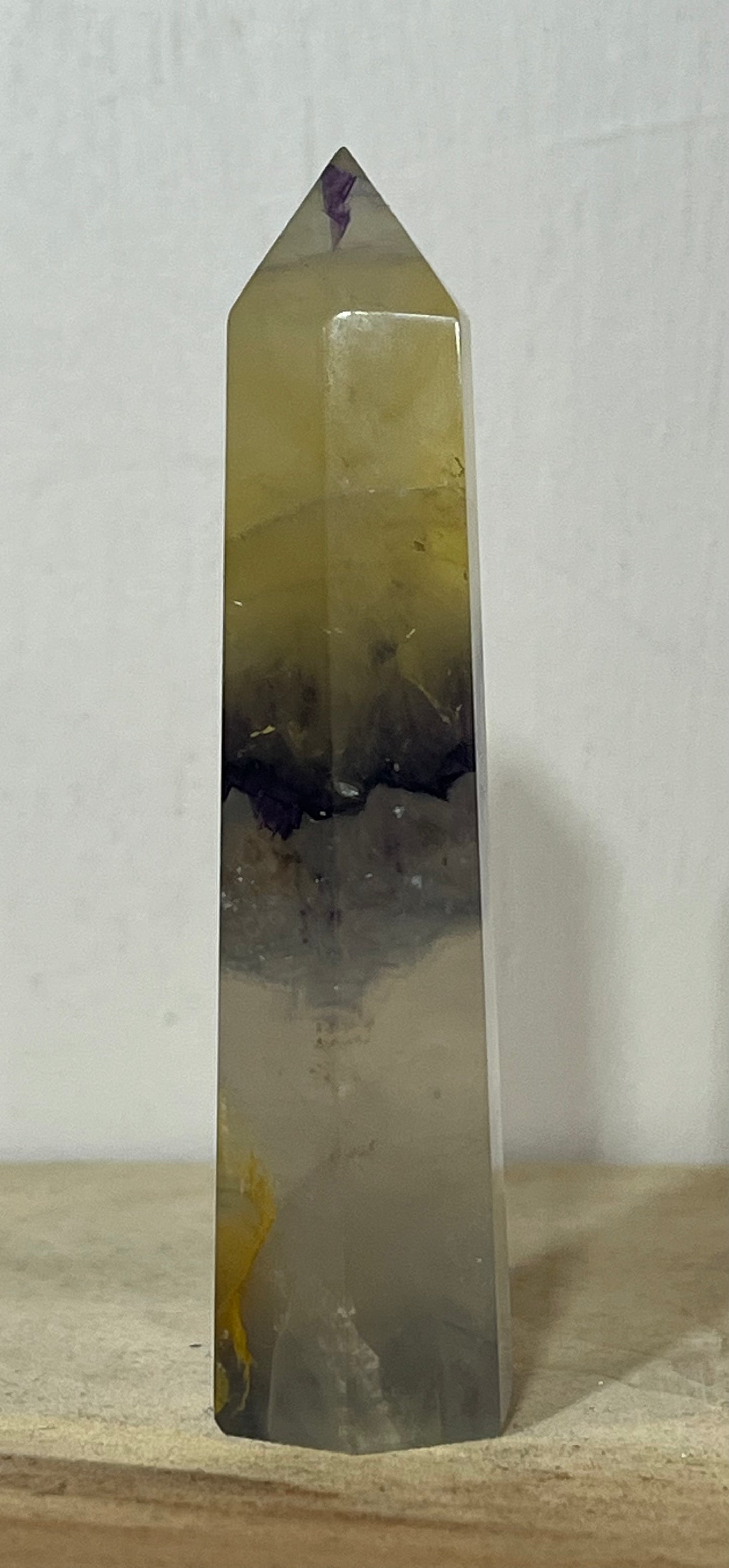 Yellow & Purple Fluorite Tower - Clarity, Balance & Higher Guidance