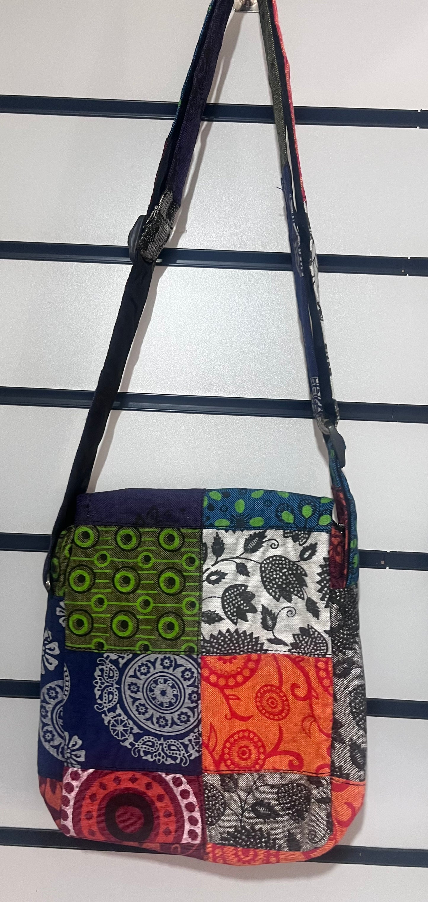 🌈 Handmade Patchwork Hemp Shoulder Bag | Nepalese Boho Crossbody