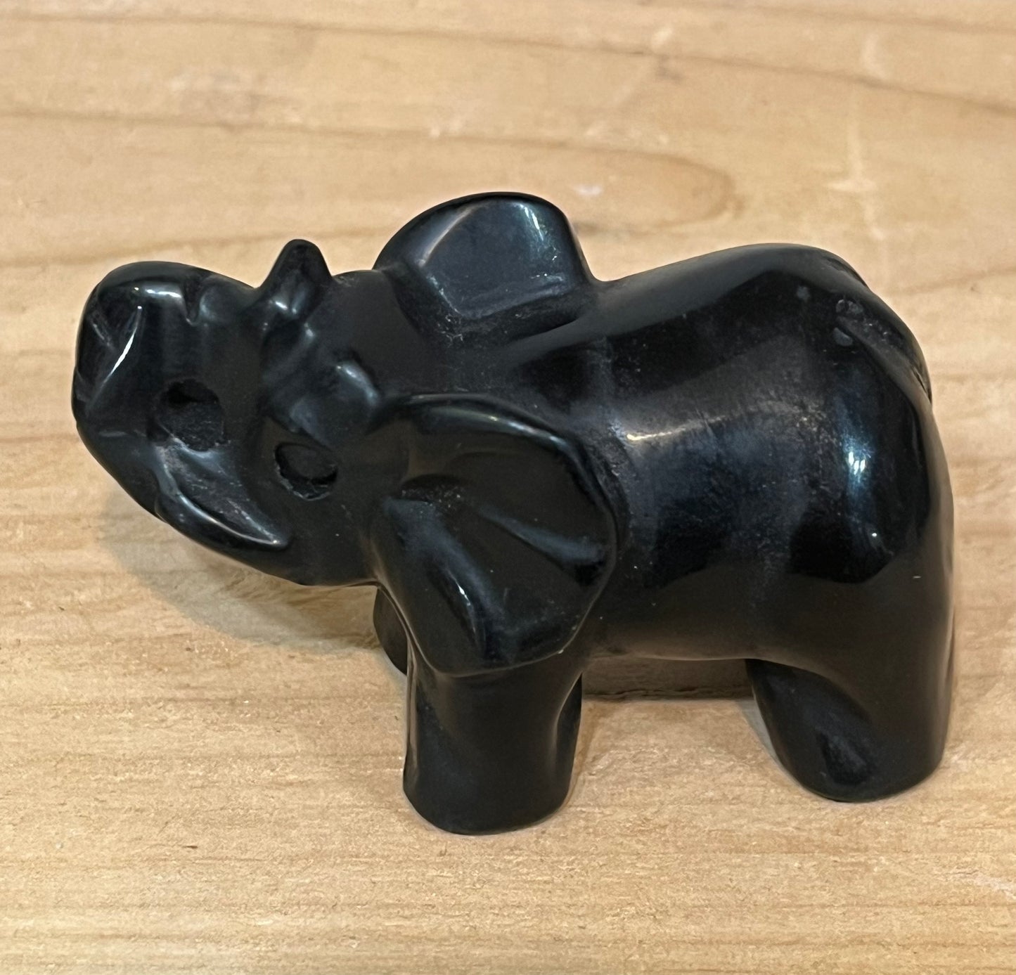 Obsidian crystal elephant