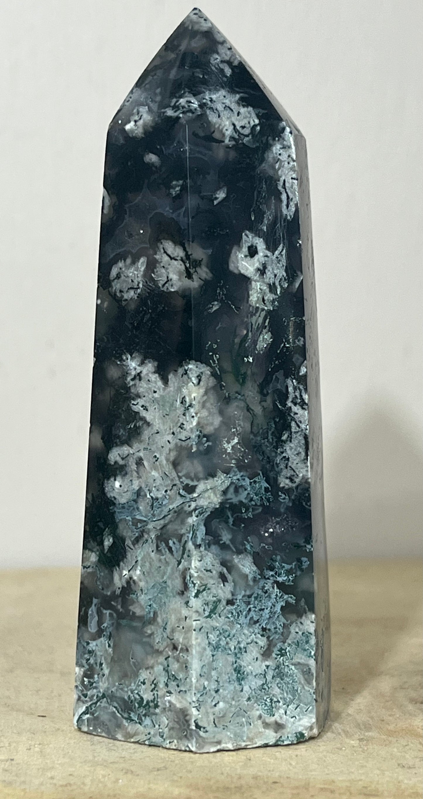 Moss Agate Point — Grounding • Heart Healing • Nature’s Calm