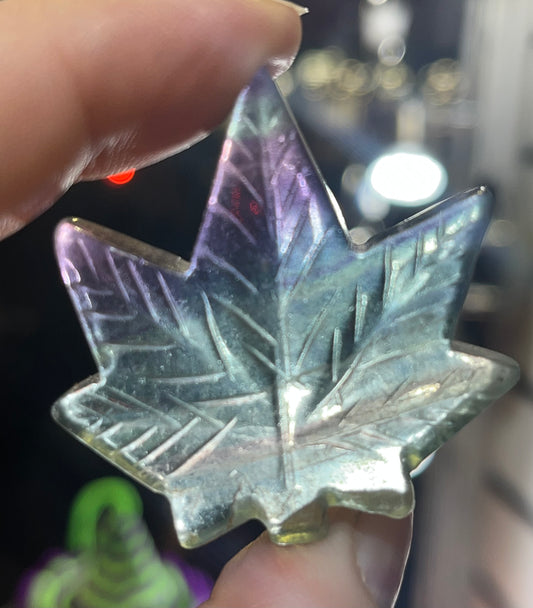 Rainbow fluorite leaf