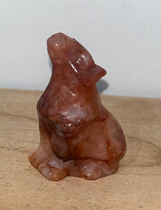 🐺 Fire Quartz Wolf – Courage, Vitality & Empowered Healing