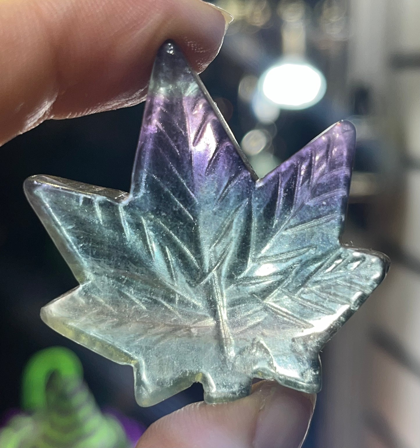 Rainbow fluorite leaf