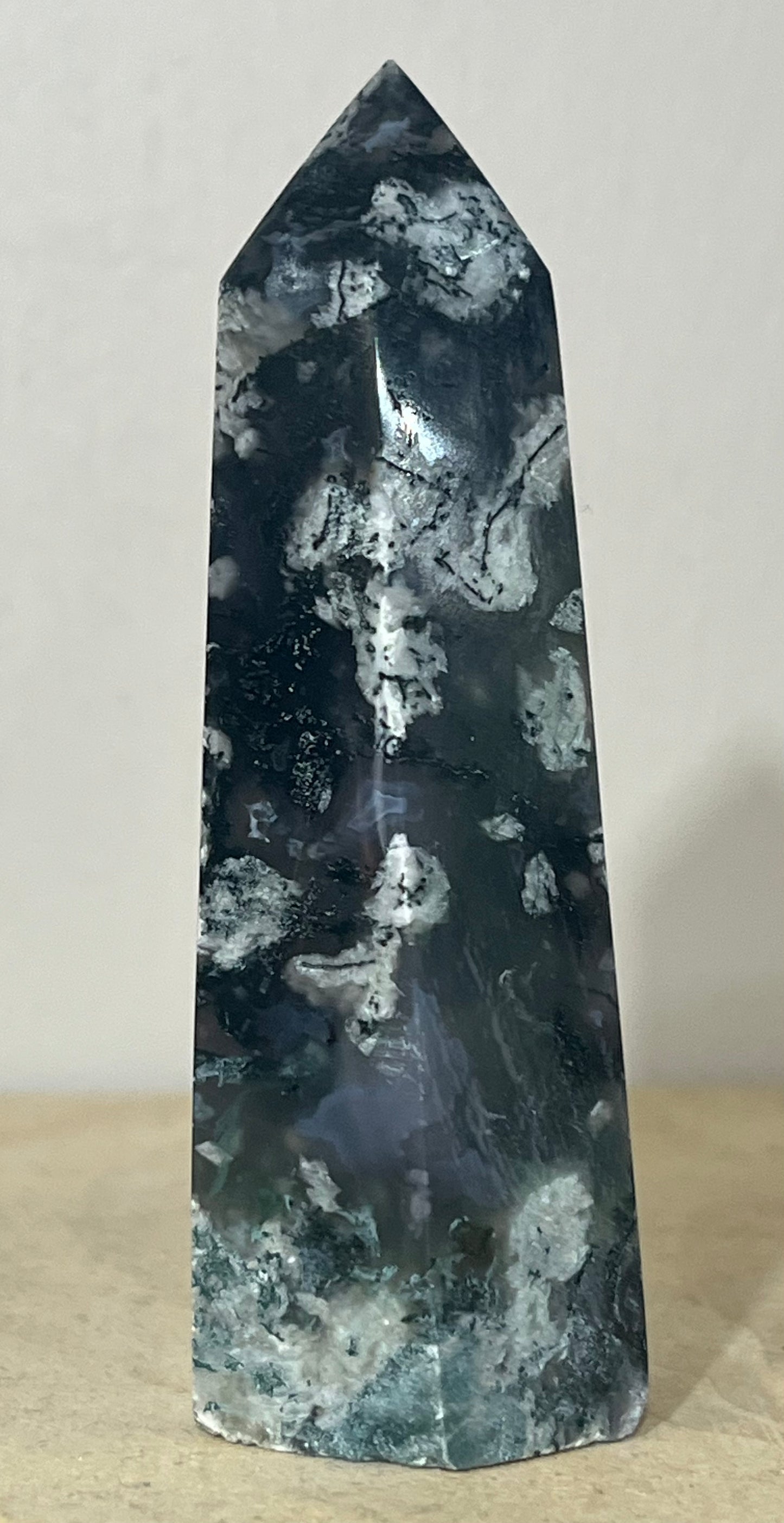 Moss Agate Point — Grounding • Heart Healing • Nature’s Calm