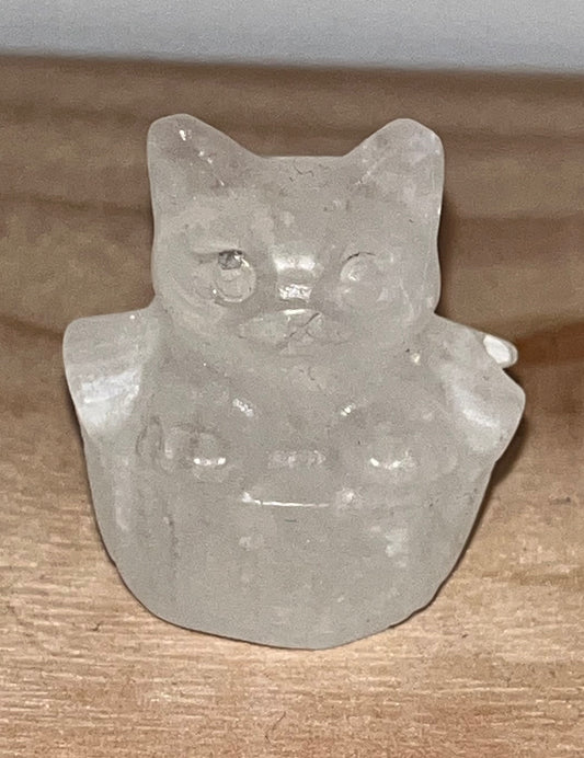 Cat in basket: Clear quartz