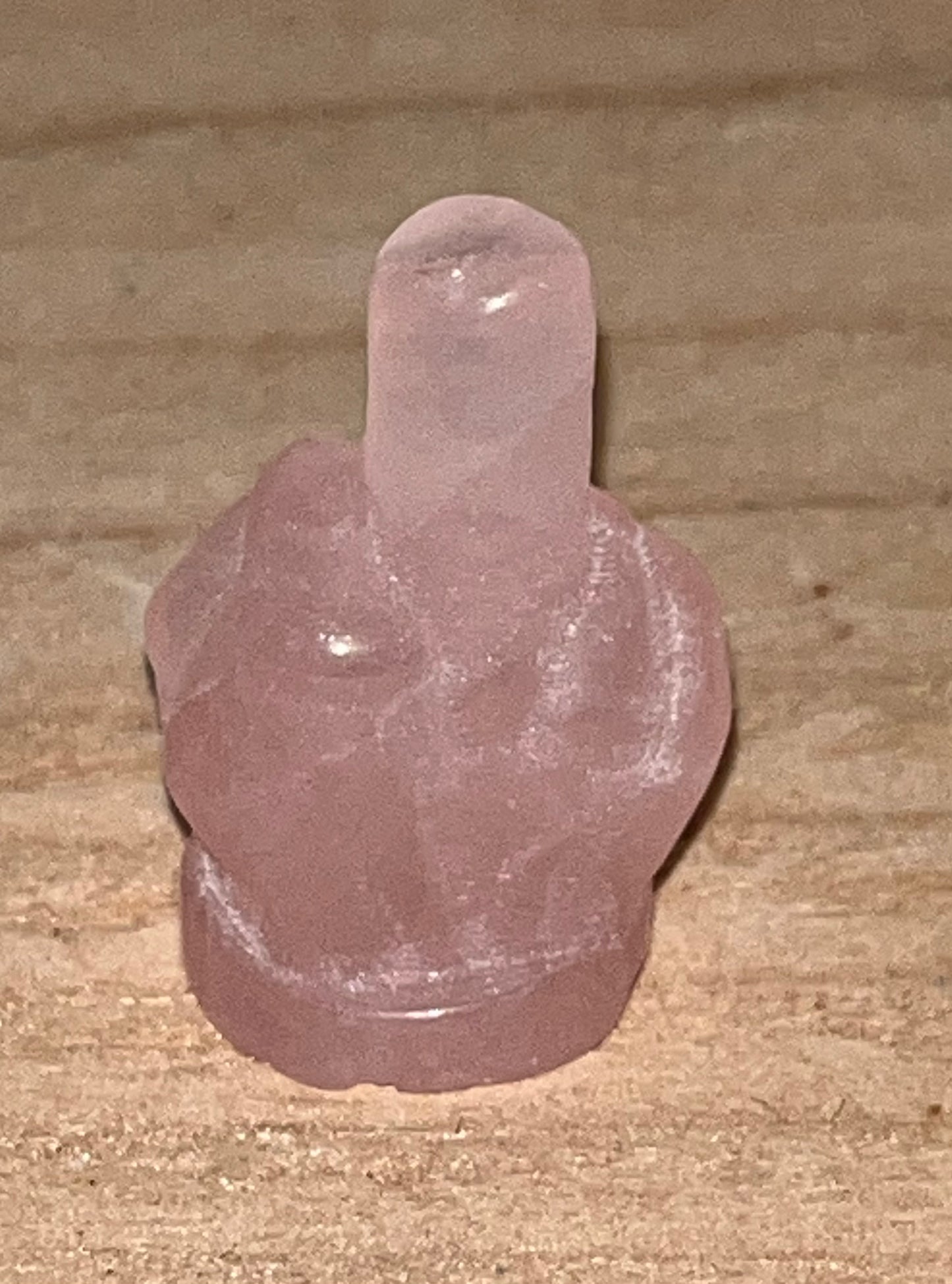 Middle finger: rose quartz