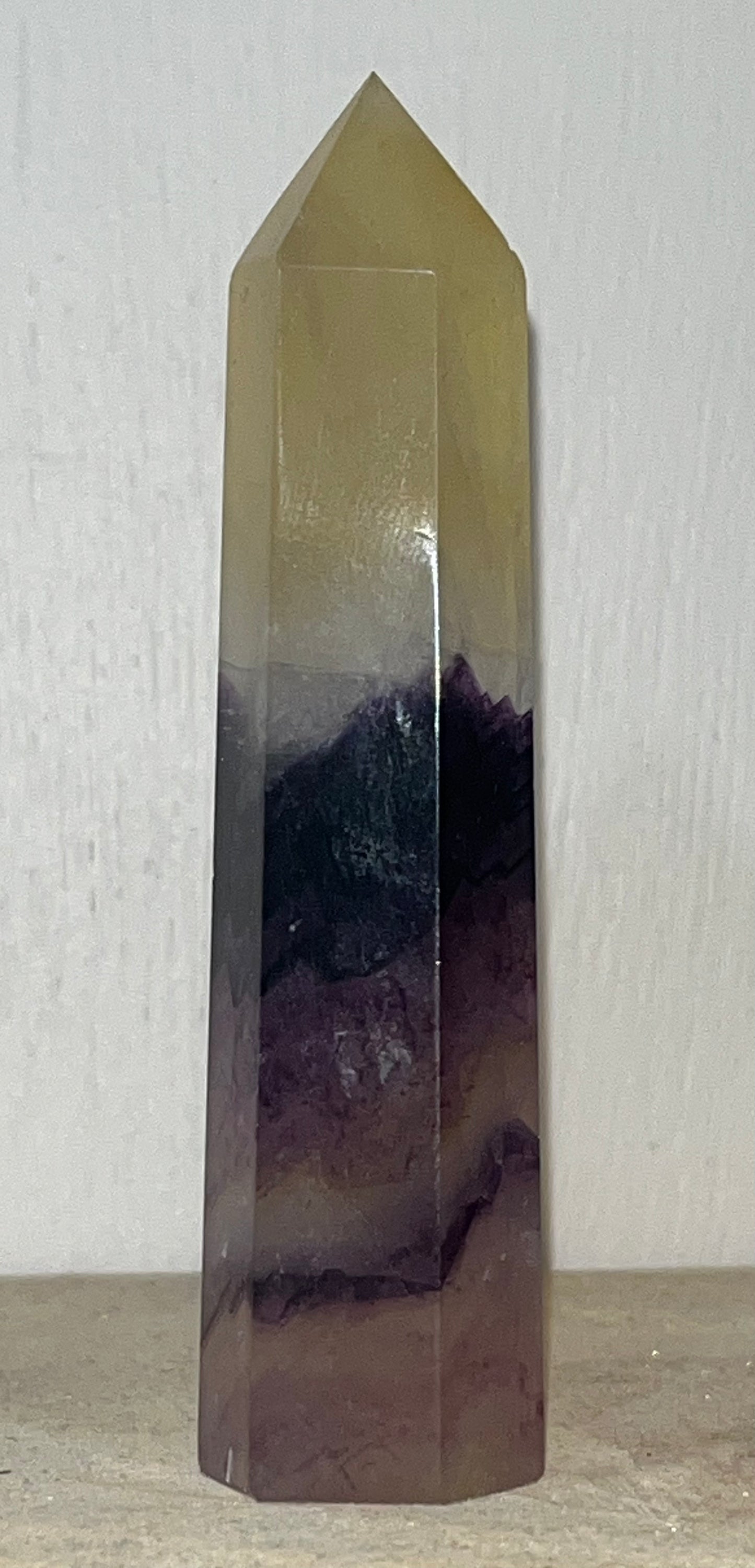 Yellow & Purple Fluorite Tower – Clarity, Balance & Higher Guidance