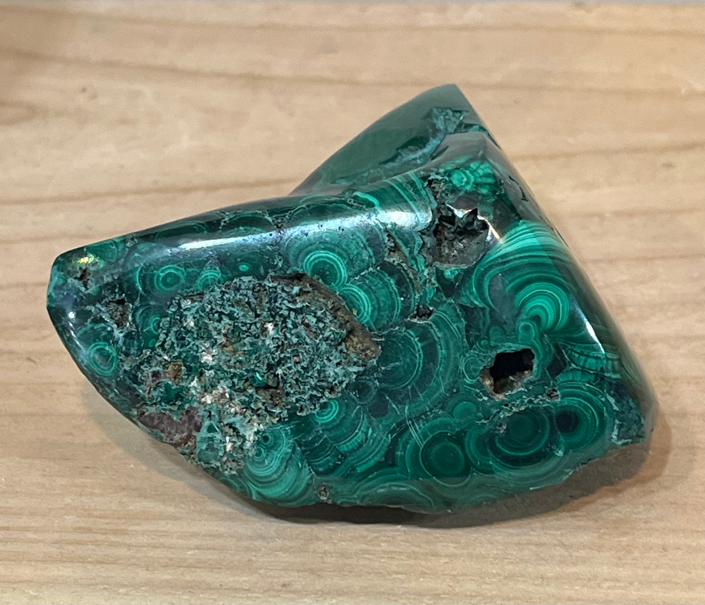 Malachite Freeform: polished